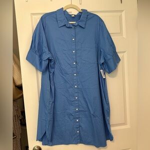 Old Navy Blue Button Down Dress NWT Size 2X